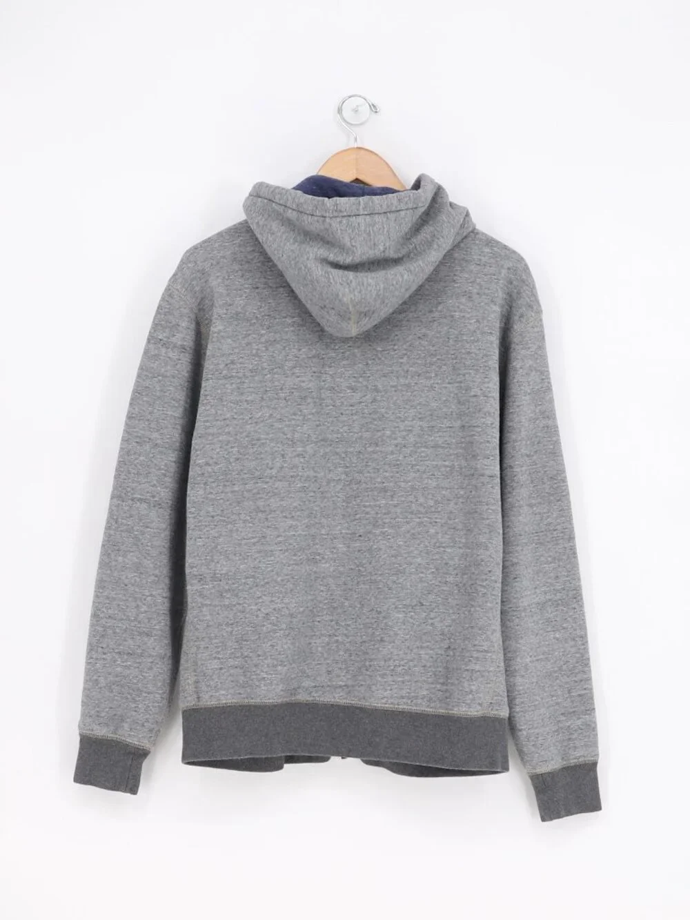 J. CREW Men's Marled Brushed Fleece Full-Zip Hoodie in Gray Size L